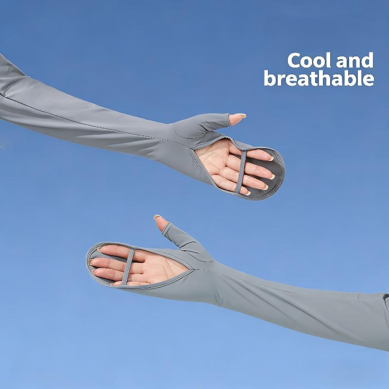 Summer Arm Sleeves for Women,Ice Silky Fiber Fabric,New Style Cycling and Driving Fingerless Arm Guard,All-in-One Cooling Sleeve
