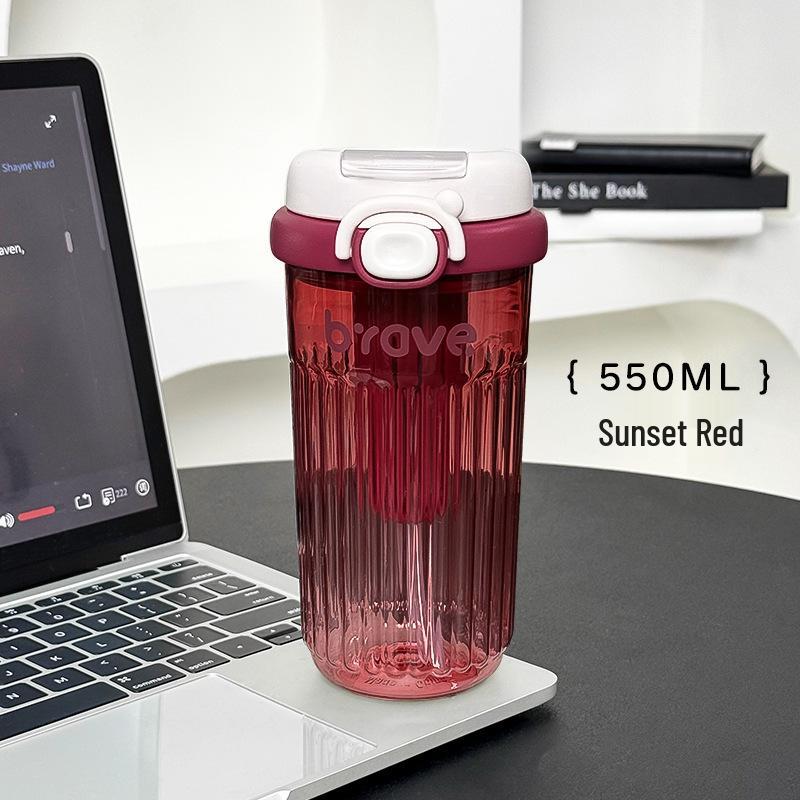 Summer Straw Cup for Girls – Fruit Tea Filter, Portable & Stylish Student Plastic Cup