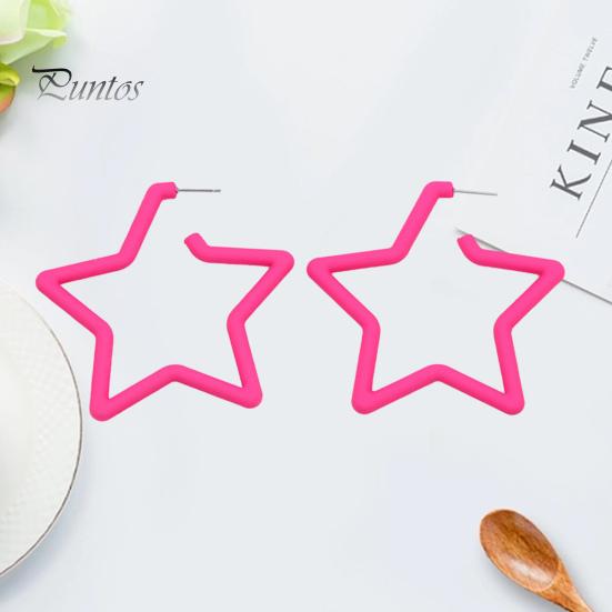 1 Paar übertriebene hohle Sternform-Ohrstecker, Bonbonfarben, Acryl-Ohrstecker, Modeschmuck, Zubehör, Geschenk