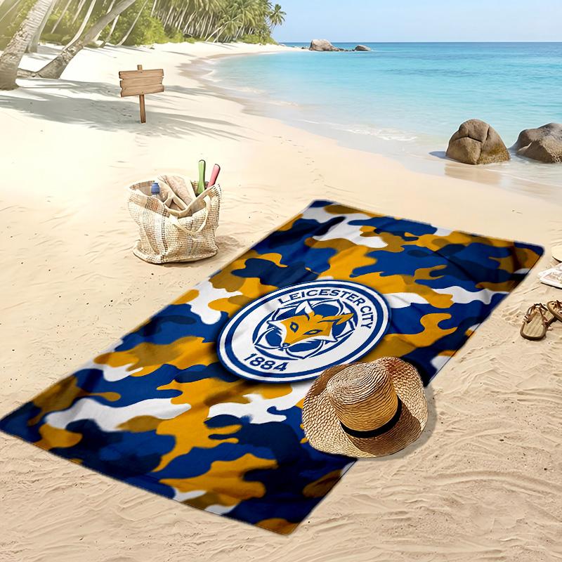 Leicester City Football Print Beach Towel, Large Soft Quick Dry Towel for Beach Camping Swimming