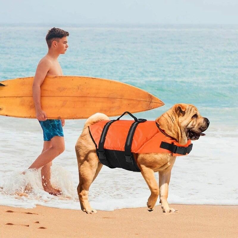 Dog Life Vest Summer Printed Pet Swimming Preserver Swimwear Large Dogs Clothing Puppy Clothes Costume Life Jacket Pets Supplies