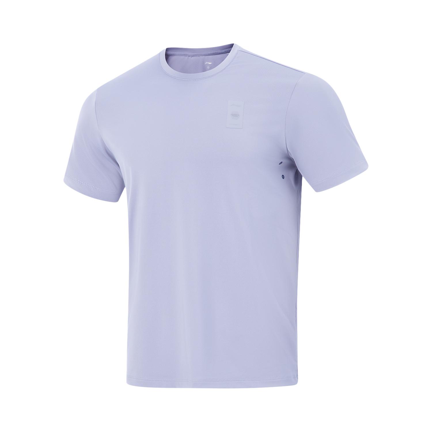 

Li-Ning Fitness Series Versatile Casual Quick-Dry Fashion Cool Round Neck Short Sleeve T-Shirt Men Tops Misty-Purple ATSV695-4 S