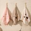 Capybara Coral Velvet Towel, Water-absorbing and Quick-drying Thickened Square Towel, Hanging Handkerchief Without Shedding