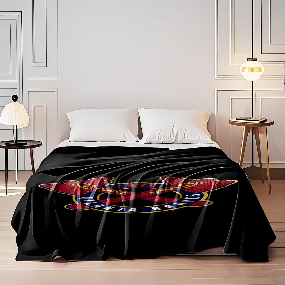 Atlanta Braves Logo Blanket Print Blanket Soft and Cozy Perfect for the Living Room Bed Sofa or a Nap,gift