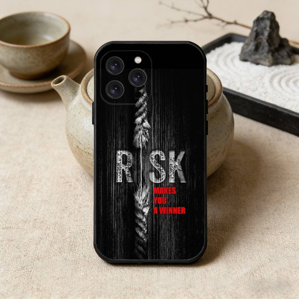 Day Trader Trading RISK RICH Phone Case For iPhone17,16,15,14,13,12 Plus,Max Soft Silicone Black Cover