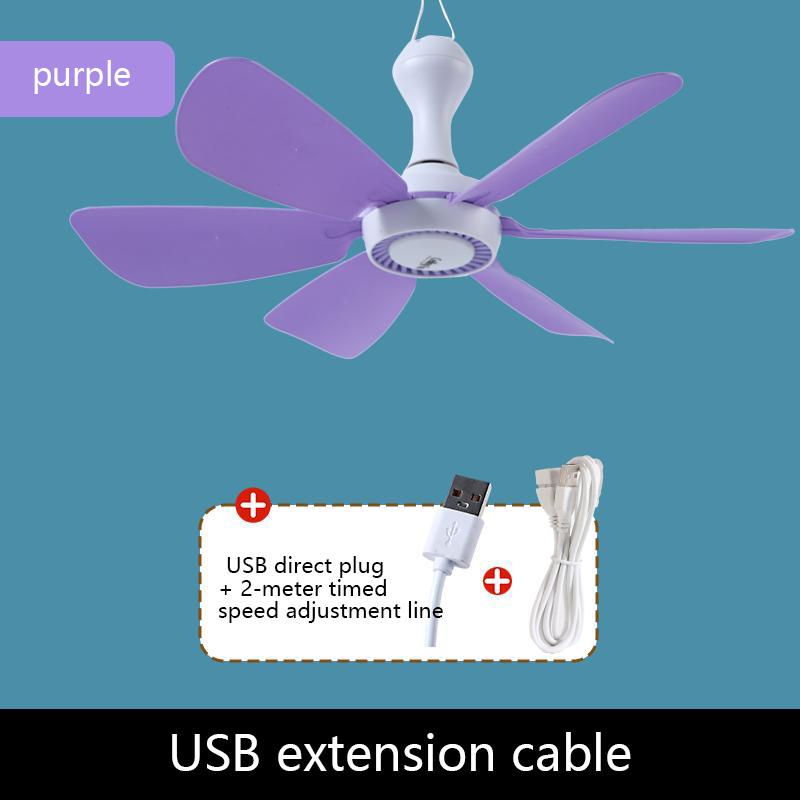 

HOMEFISH USB Hanging Fan 5W Efficient and Quiet Brushless Motor for Camping Bedroom Office Desk and Travel Tent Fan фіолетовий