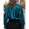 Shirt Women Satin Simulation Silk Long Sleeve Blouse New