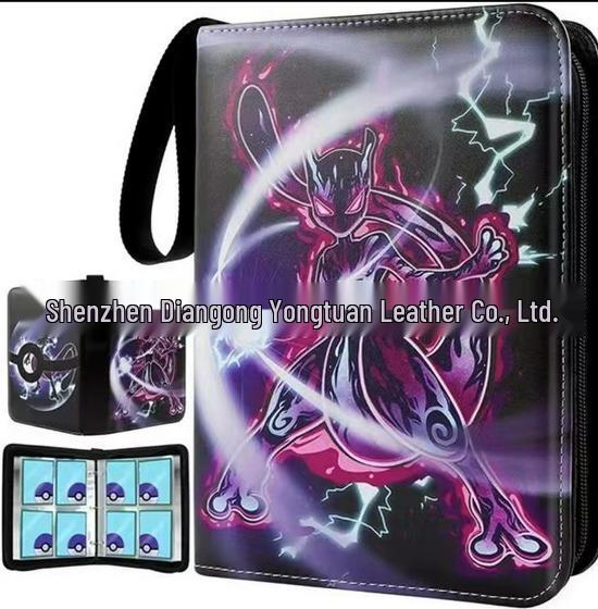 Pokémon Cartoon PU Game Card Collection Book with 4-Grid and 9-Grid Layouts