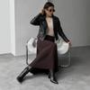 New fashionable high-waisted pleated knitted skirt for women's autumn and winter new casual elastic waist knitted pendulum skirt