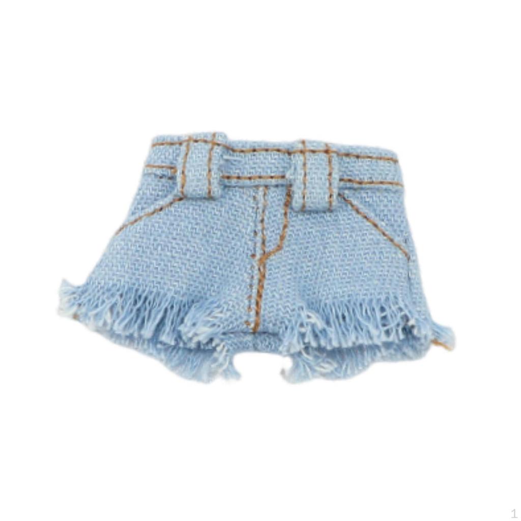 1/12 Denim Shorts Doll Jean Outfit Fashionable Accessory, Costume for 6 Inch Action Figures