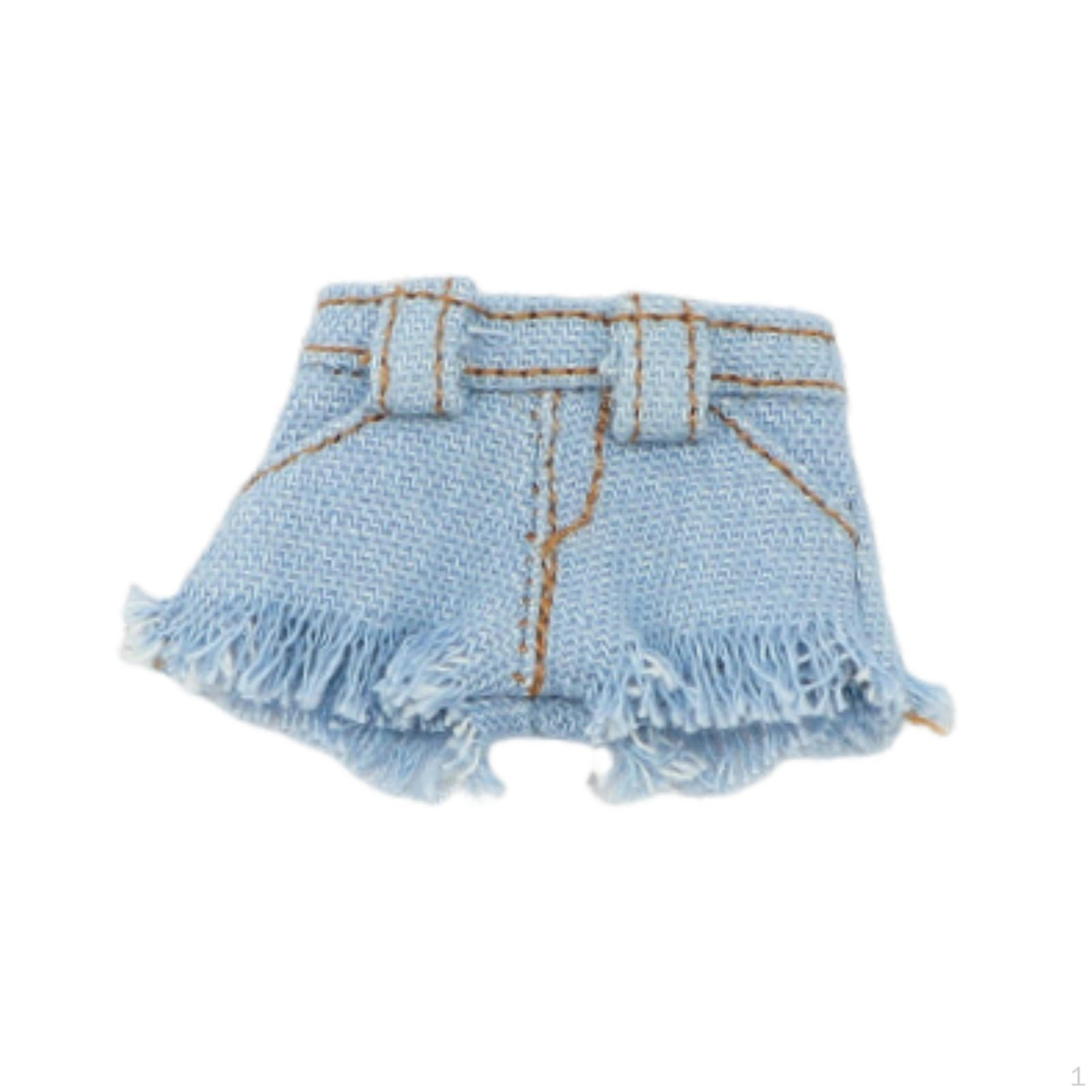 

1/12 Denim Shorts Doll Jean Outfit Fashionable Accessory, Costume for 6 inch Action Figures светло-синий