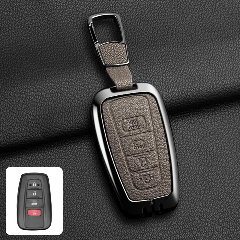 Metal Car Remote Key Case Cover For Toyota Corolla Hybrid 2021 Rav4 Camry Highlander Prius C-HR 2018 2019 2020 2022 Accessories