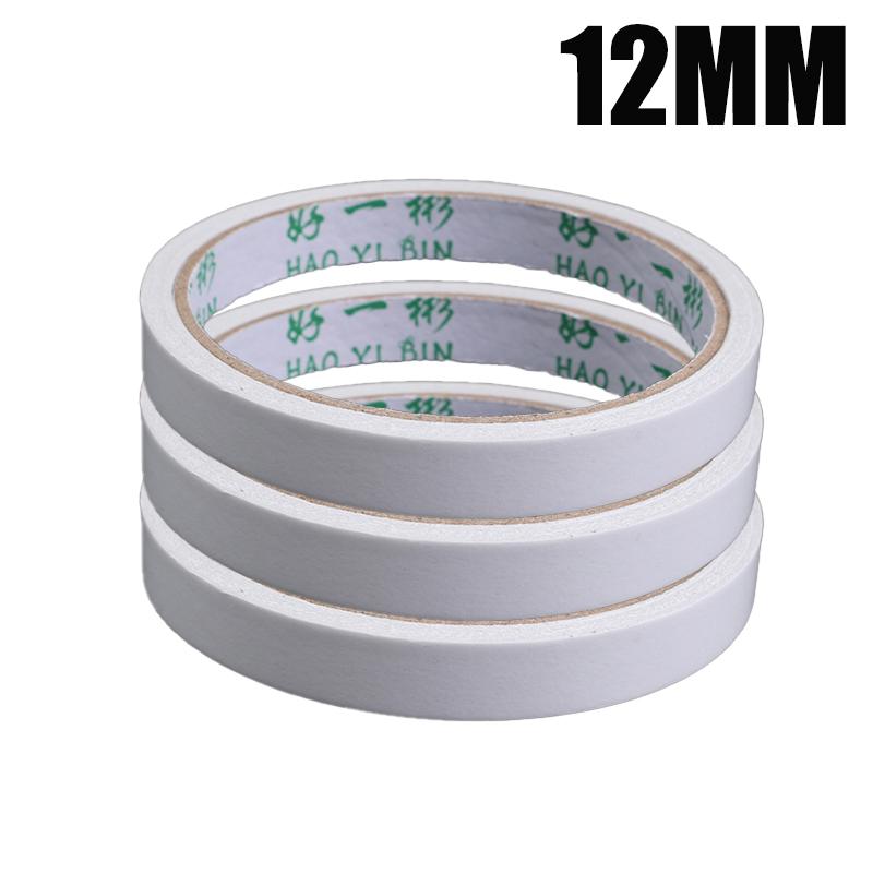 10-1Rolls Double Sided Tape Ultra-thin White Strong Sticky Tapes Stickers Super Adhesive Tape Strips for Home Office Supplies