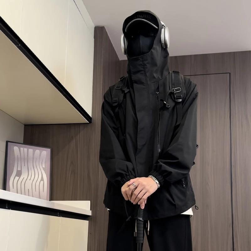 Men's Jacket Functional Windproof and Waterproof Hiking and Mountaineering Windproof Jacket Stand Collar