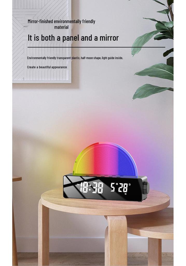Sunrise LED Alarm Clock with Seven-Color Wake-Up and Sleep Light