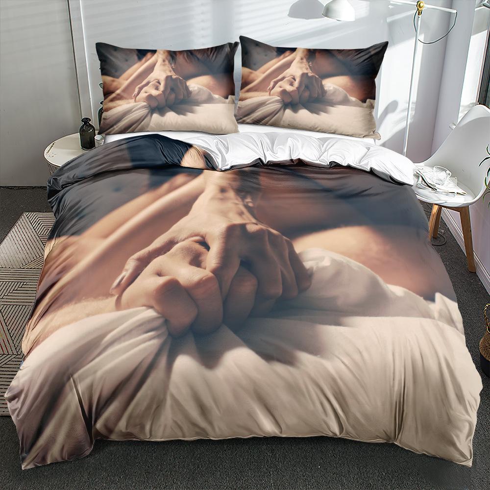 3D Creative Romantic and Beautiful Bedding Couple Down Duvet Cover Pillowcase 2/3pc King Queen Bed Cover Set Home Textile Gift