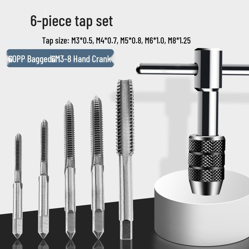 Manual Tap and Die Set: Tapping Drill Bits & Wrench Kit M3-M30