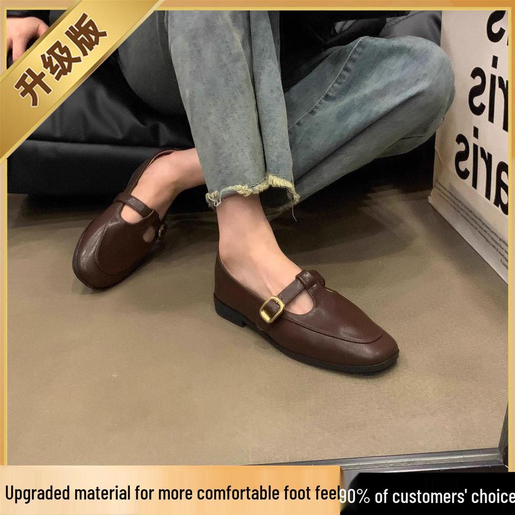 Jesień 2025 Wszechstronne czarne mokasyny w stylu koreańskim z kwadratowym noskiem dla kobiet