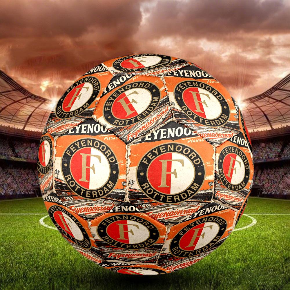 Feyenoord Print Size 5 Soccer Ball, Standard Match Football for Sports Game and Team Practice, Ideal Gift for Soccer Fans