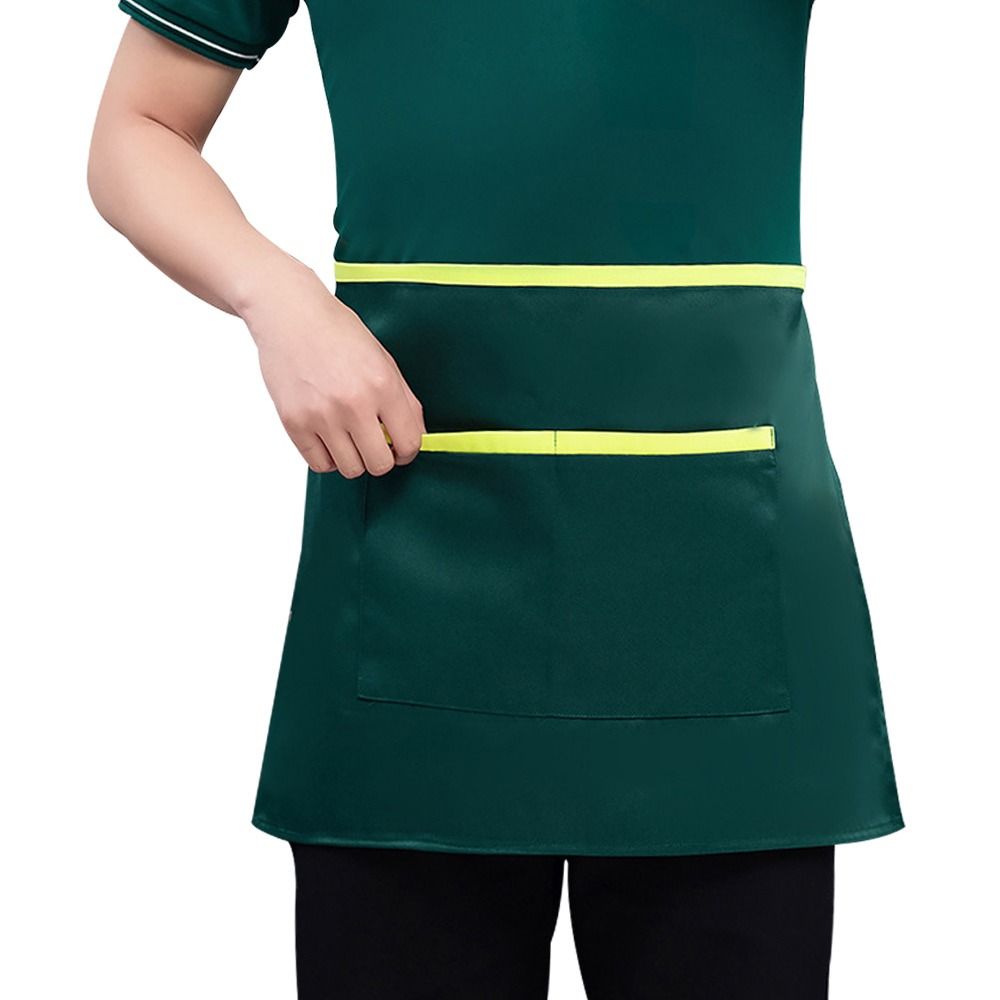 Taller Waiter Kitchen Apron With Pockets Restaurant Apron Fashion Waterproof Apron  Restaurant Use