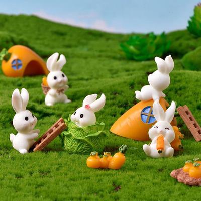 Rabbit Figurine Micro Landscape Diy Home Decor Miniature Fairy Garden Decor