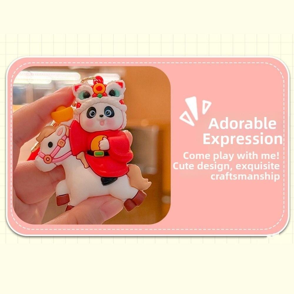 Chinese Style Panda Keychain Pendant Traditional Cartoon Horse Bag Pendant Pony Pendant Gift