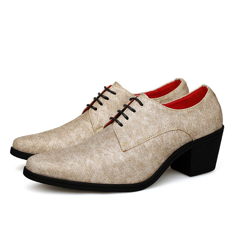 Men High Heels Silver Derby Purple Wedding Dress Dance Business White Elevator Shoes Height Increase Gold Tuxedo Shoes Plus Size