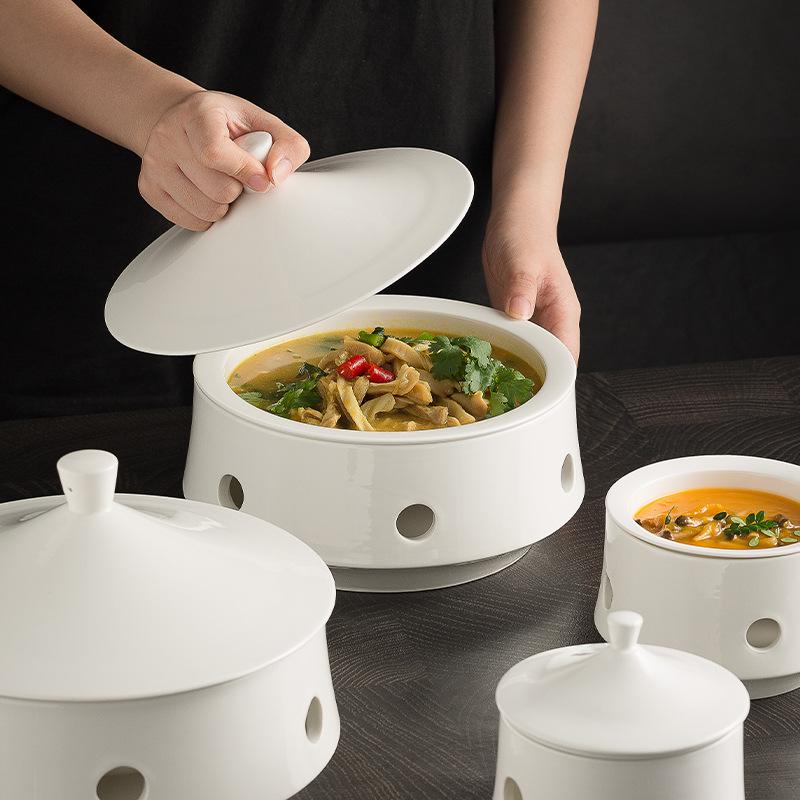 Agritainment Creative Heating Furnace Tableware Hotel Clubhouse Seat Serving Plate Liao Ginseng Soup Cup Abalone Wing Buddha Jumps Over The Wall Insul
