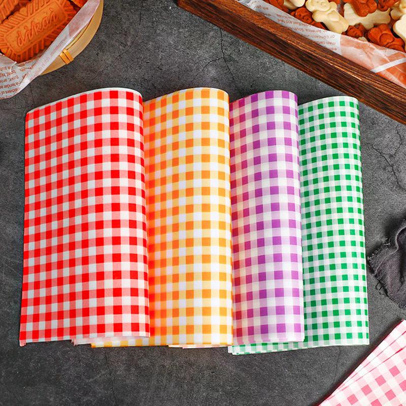 100 Pezzi Carta Oleata Carta per Avvolgere Sandwich 7 Colori Fogli di Carta Cerata Per Barbecue Picnic Festa Festival Cibo da Asporto