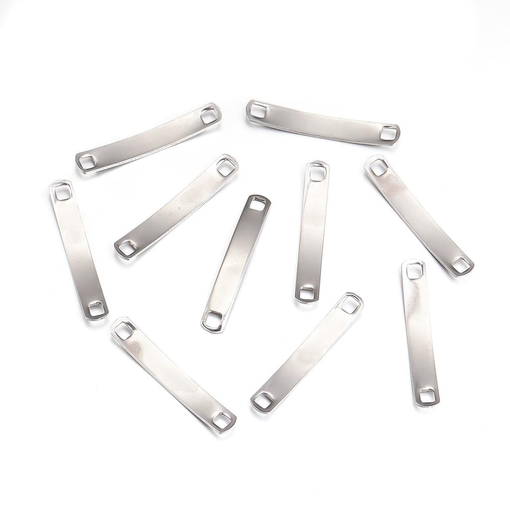 10pcs/lot Stainless Steel Rectangle Charms Connectors For Jewelry Making Blank Bar Stamping Tags Engraved DIY Bracelet Necklace