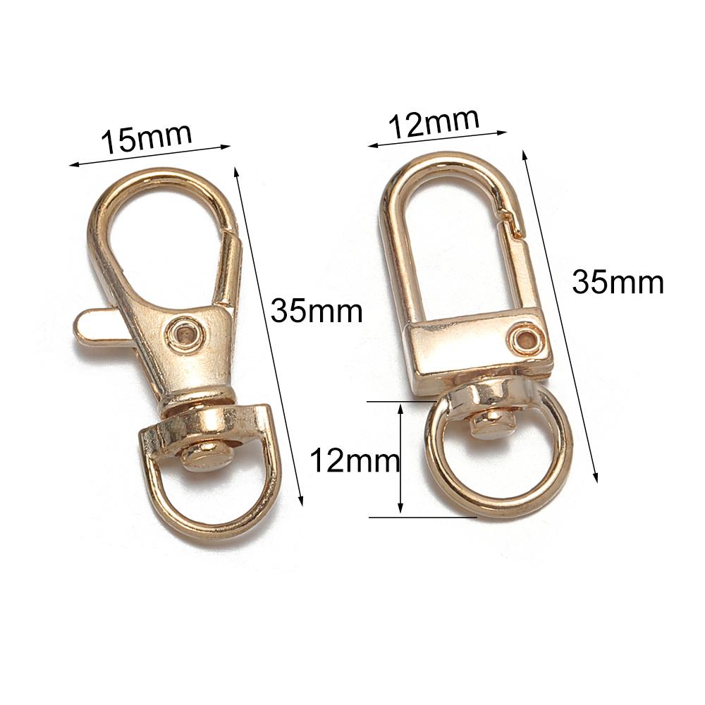 5/10 Stück Karabiner mit Drehgelenk Gold Silber Beschichtet Hummerklauen Haken Schlüsselringe für Handwerk DIY Schmuckherstellung