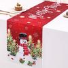 1pc Marry Christmas Table Runner Snowman Pine Printed Dustproof Durable Tablecloth for Home Ornament Xmas Dining Room Decoration