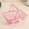 1PCS Iron Mini Pink Basket For Girl Storage Iron Basket Desktop Finishing For Jewelry Cosmetics Parts For Home Company Outdoor