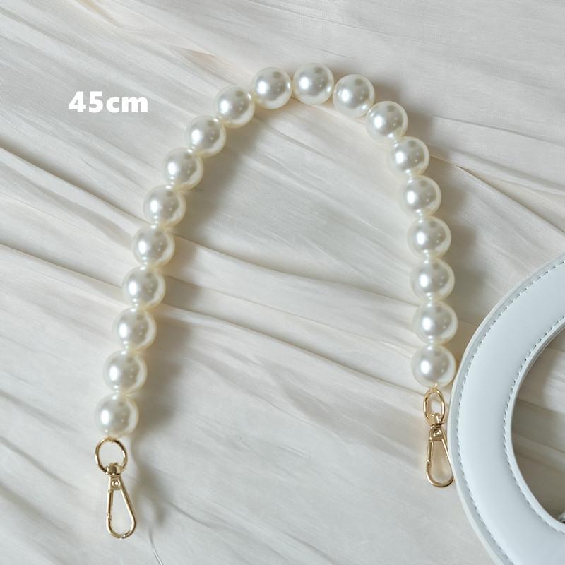 New Fashion Woman Handbag Accessory Parts PVC Pearl Acrylic Resin Chain Luxury Solid Strap Women Shoulder Clutch Handle Chains