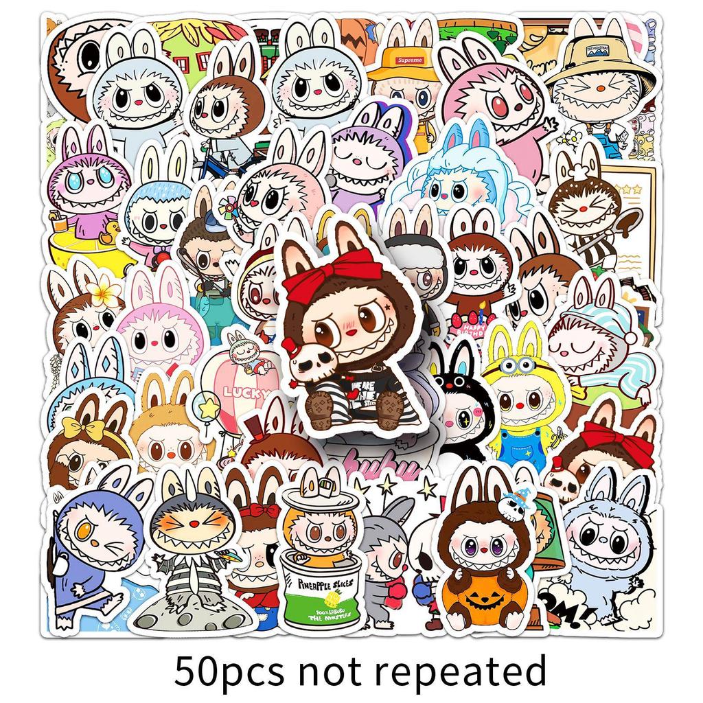 50 Cute Labubu Graffiti Stickers for Decor: Phone Cases, Notebooks, Journals