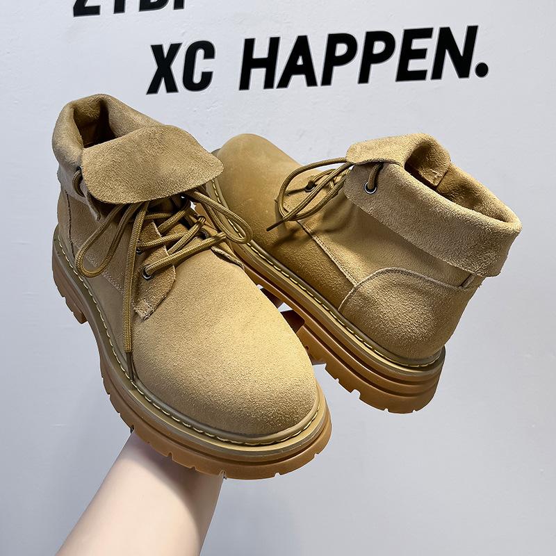 Autumn and winter new fashion trend British style round head platform Martin boots rhubarb couple boots 8261-R