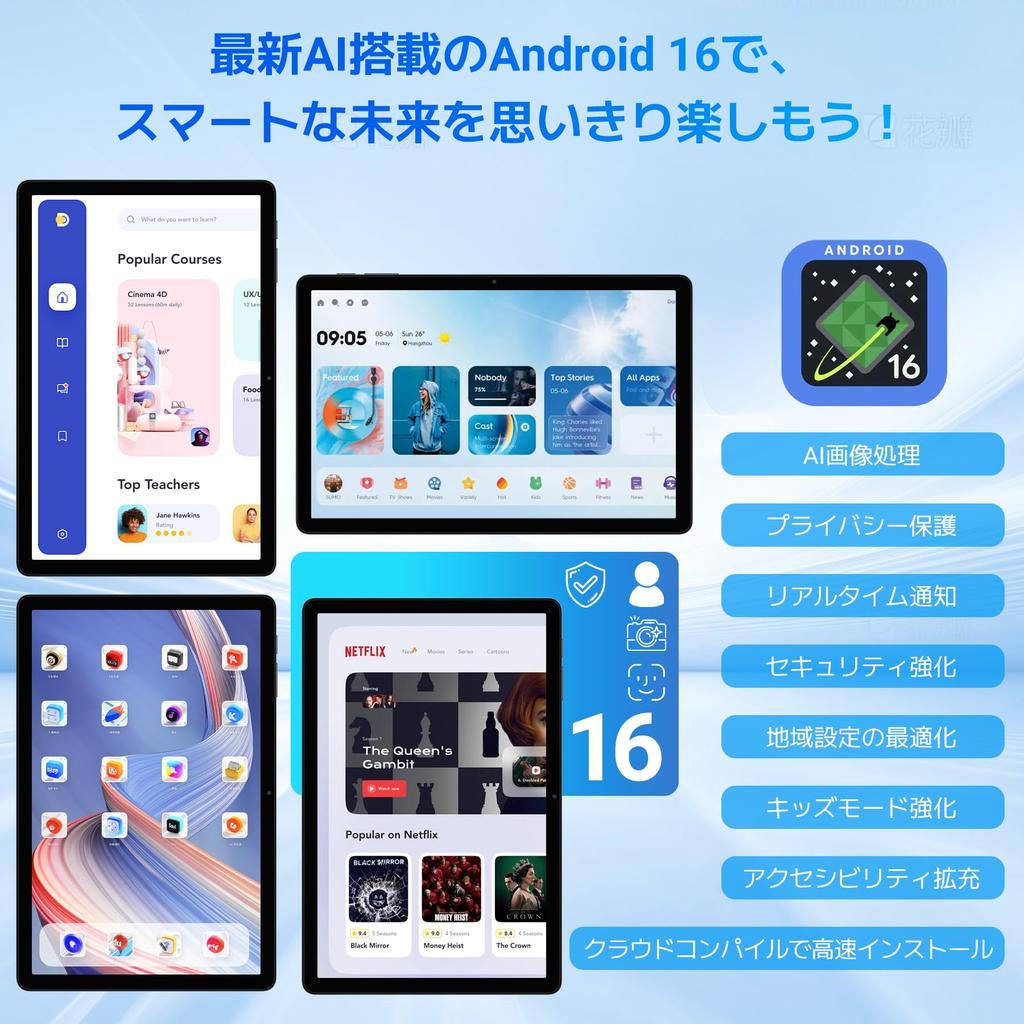 Android 16 Tablet T90WiFi Model Android FHD Large Widevine L1 Netflix Face CPU Ideal for Work New 11-inch ReleaseTABWEE Tablet, 16, 19201200