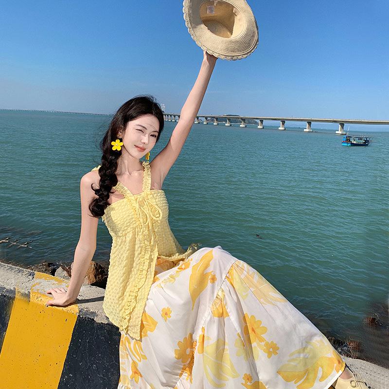 Gentle Wind Neck Suit Skirt Casual Temperament Age Reduction Summer New Two-piece Dress