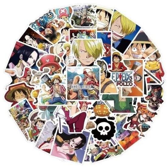 Set One Piece Sticker Pirate King Anime Character Seal Waterproof Decal Guitar Notebook Bicycle Water Bottle Helmet Mobile Children Student Gift Gifts