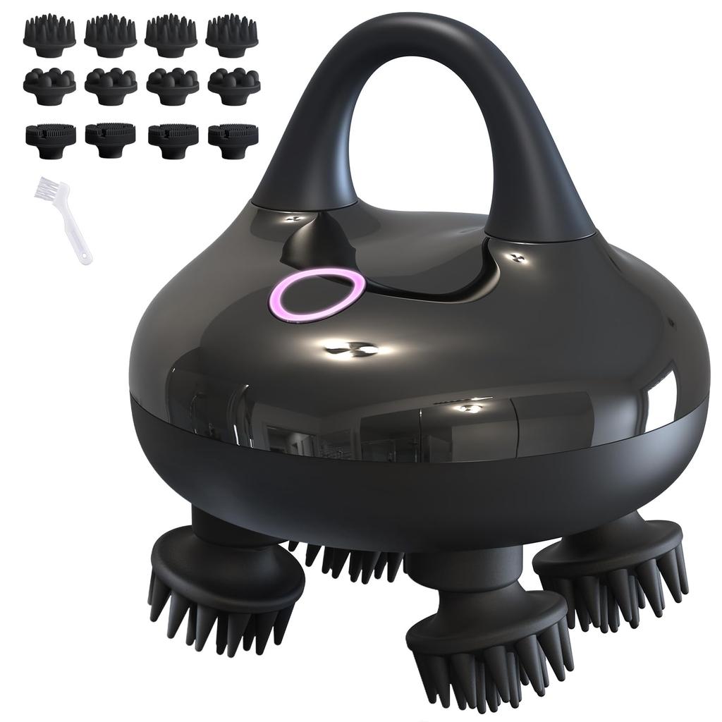 arboleaf Electric Scalp Head Scalp Scalp Scalp Scalp IPX7 Wet and Dry 3D Red One Button Suitable for Face and Whole Quiet and Bath and Home 3 Types of