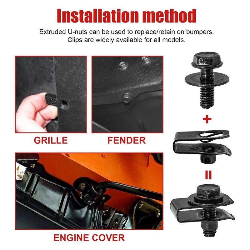 70 PCS Engine Under Cover Splash Shield Guard Body Bolts, Universal Bumper Liner Push Fastener Rivet Clips-A87Q