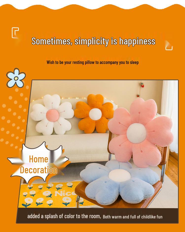 Daisy Flower Cushion Pillow for Sofa, Car, Office, or Living Room