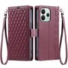 For Xiaomi Redmi Note 14 5G Leather Case Rhombus Texture Wallet Stand Phone Cover with Wrist Strap