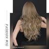 Women's Simulation Wig 68cm Hair Brown Wig Long Curly Wig Full Headgear Rose Hair Net Headdress Beauty Decoration Wig
