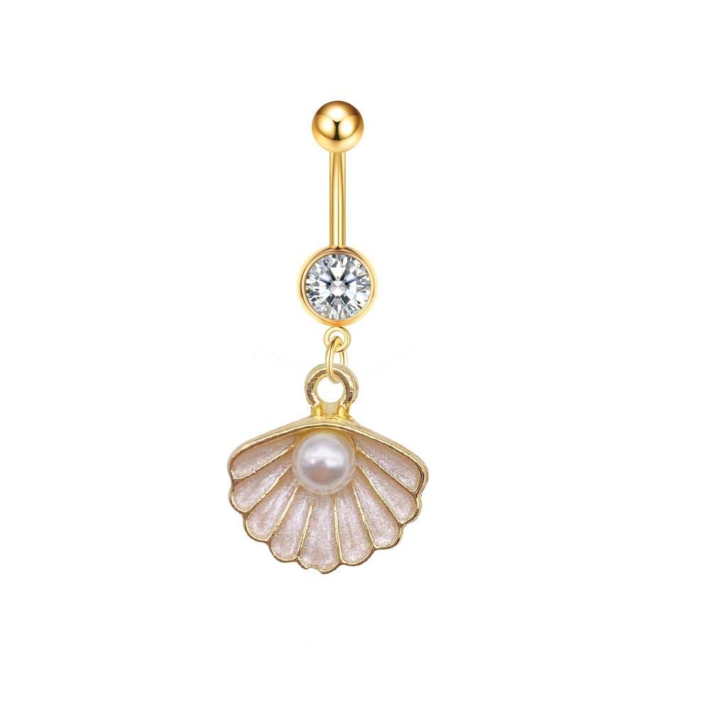 1 Stück Edelstahl Bauchnabelring Nagel Schmetterling Muschel farbiger Seestern Anhänger Bauchnabelring Piercing Schmuck