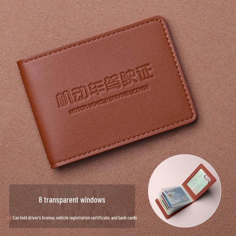 Men's 2025 Style Two-in-One Motor Vehicle License Leather Cover and Card Holder