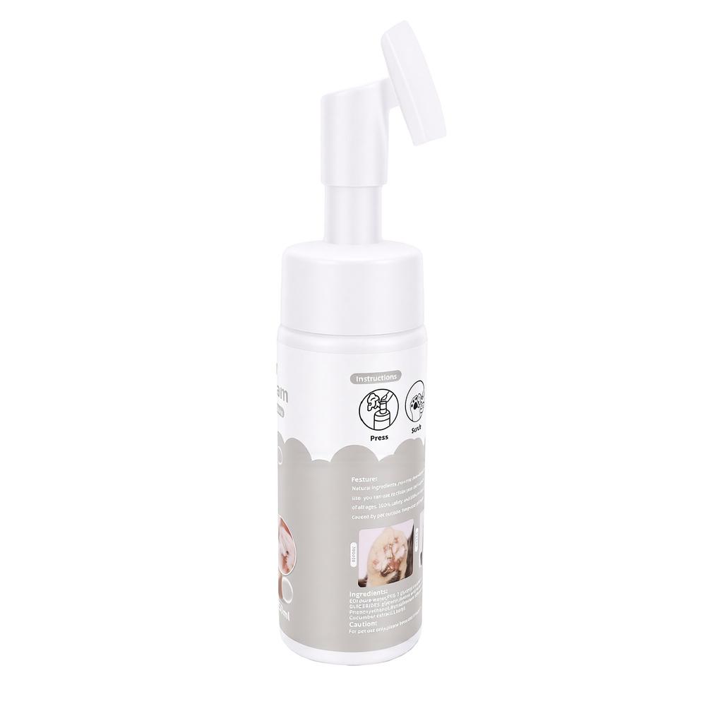 Pet Paws Cleaner Foam Gentle Foaming Cleanser with Soft Silicone Brush for Dirty Muddy Paws 150ml