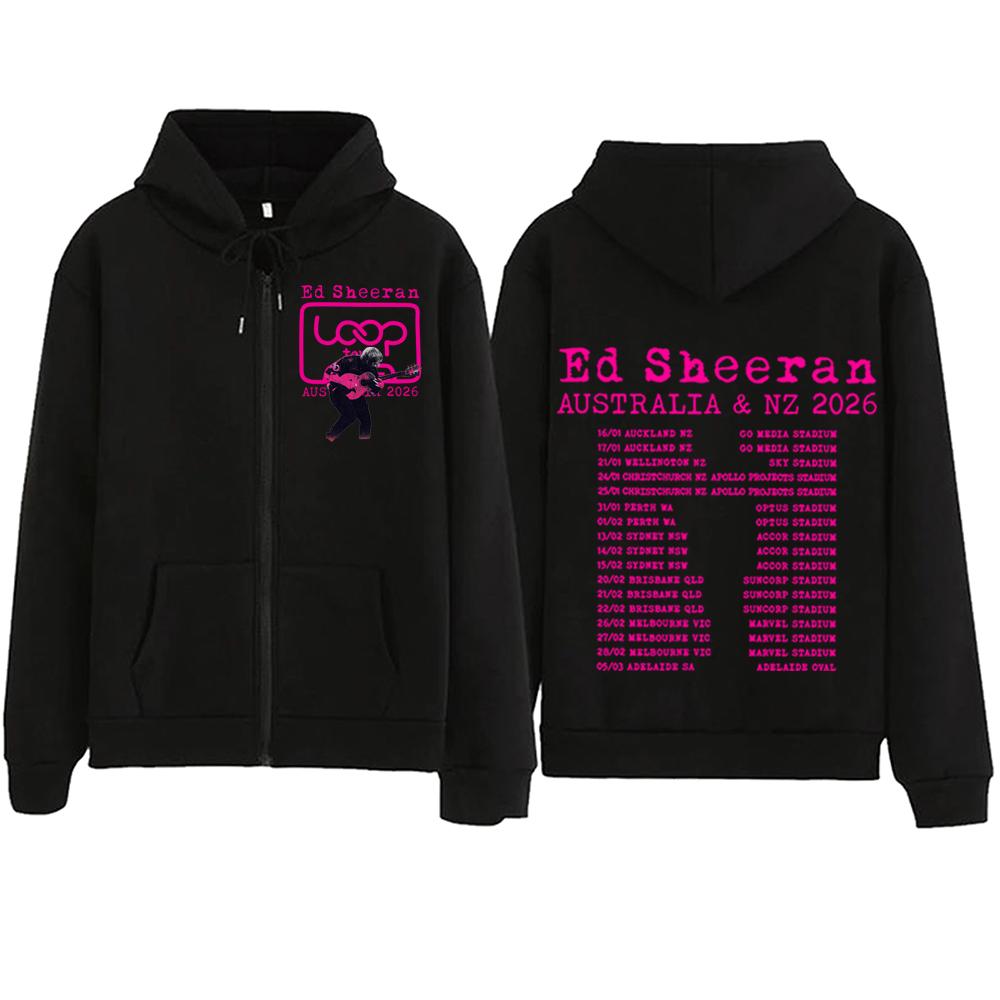 

Ed Sheeran Loop Tour Zipper Hoodie Man Woman Harajuku Pullover Tops Streetwear Sweatshirt S