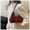 Glossy Faux Leather Crescent Bag for Women Fashionable Handheld Shoulder Purse Trendy Daily Clutch