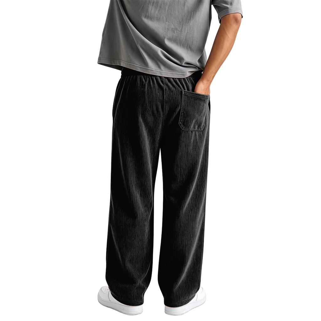 Herren Cordhose Lockere Passform Weiter Beinschnitt Lässig Street Bequem Hose